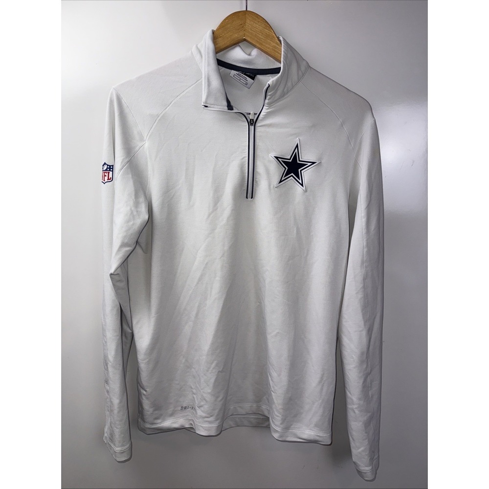 Nike Dri-Fit Dallas Cowboys Quarter-Zip Pullover Sz Small White